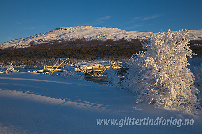 Vinterstemning i Sjodalen med Stuttgongkampen (1418 moh) i bakgrunnen.