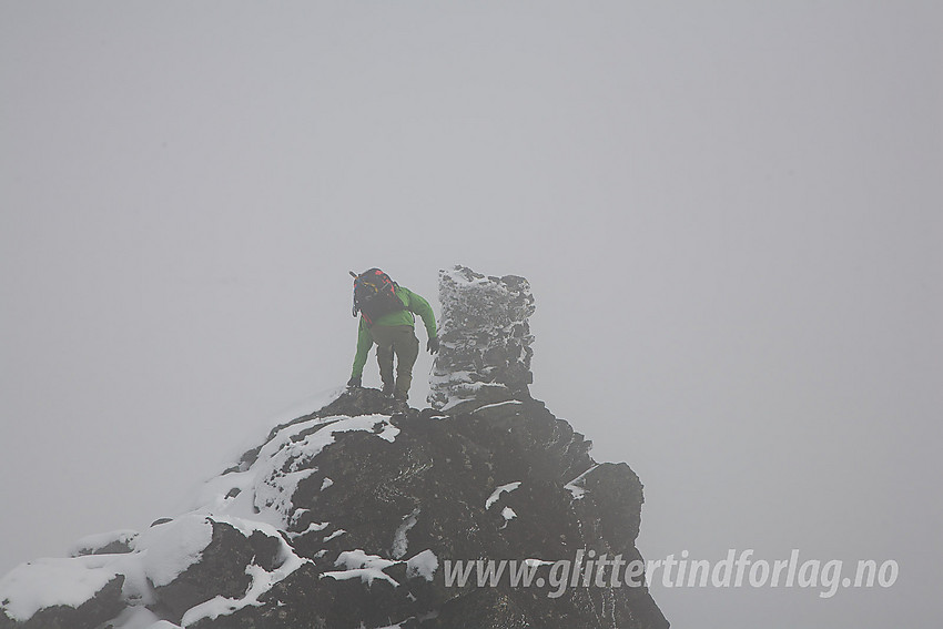 De siste meterne opp til Skarddalseggje (2159 moh) fra vest-nordvest.